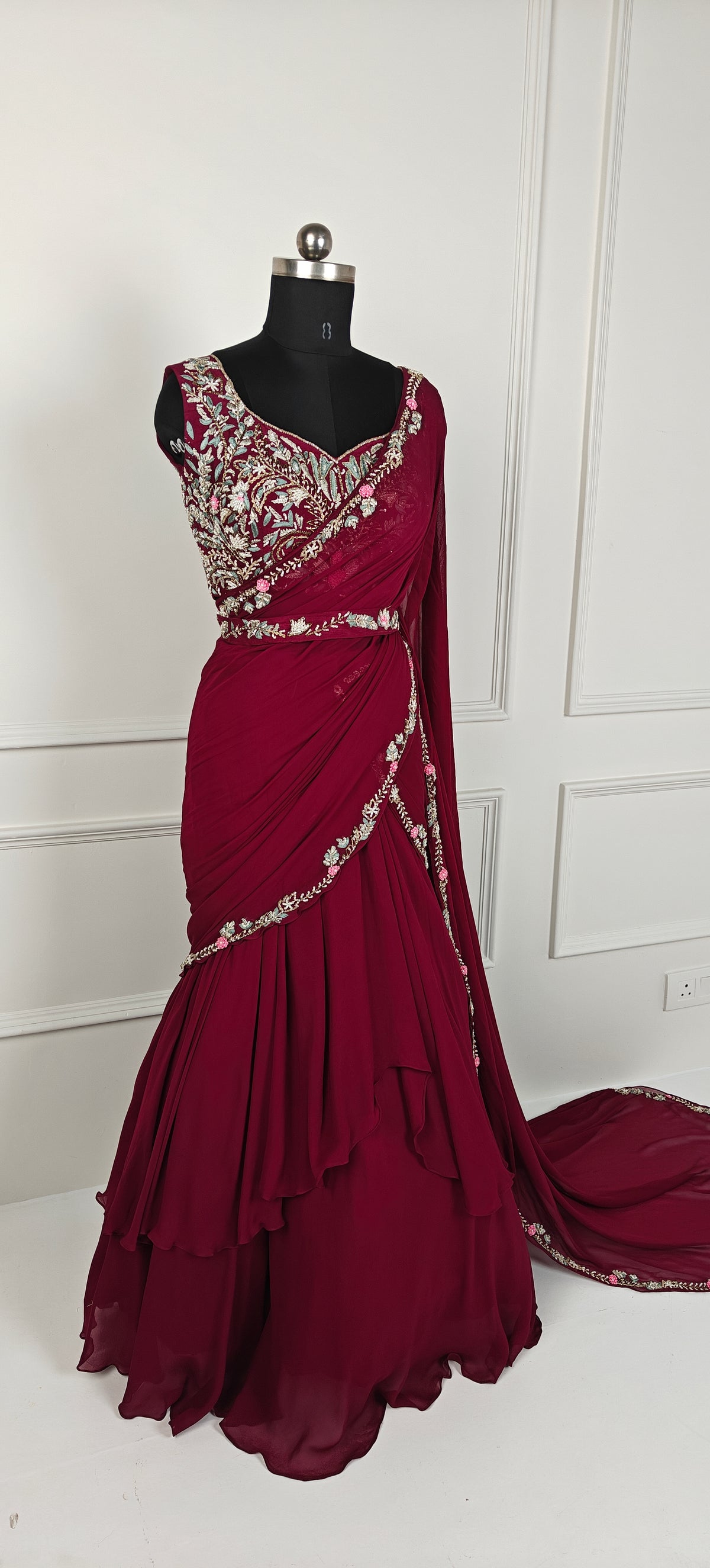 Plum Saree-Lehenga