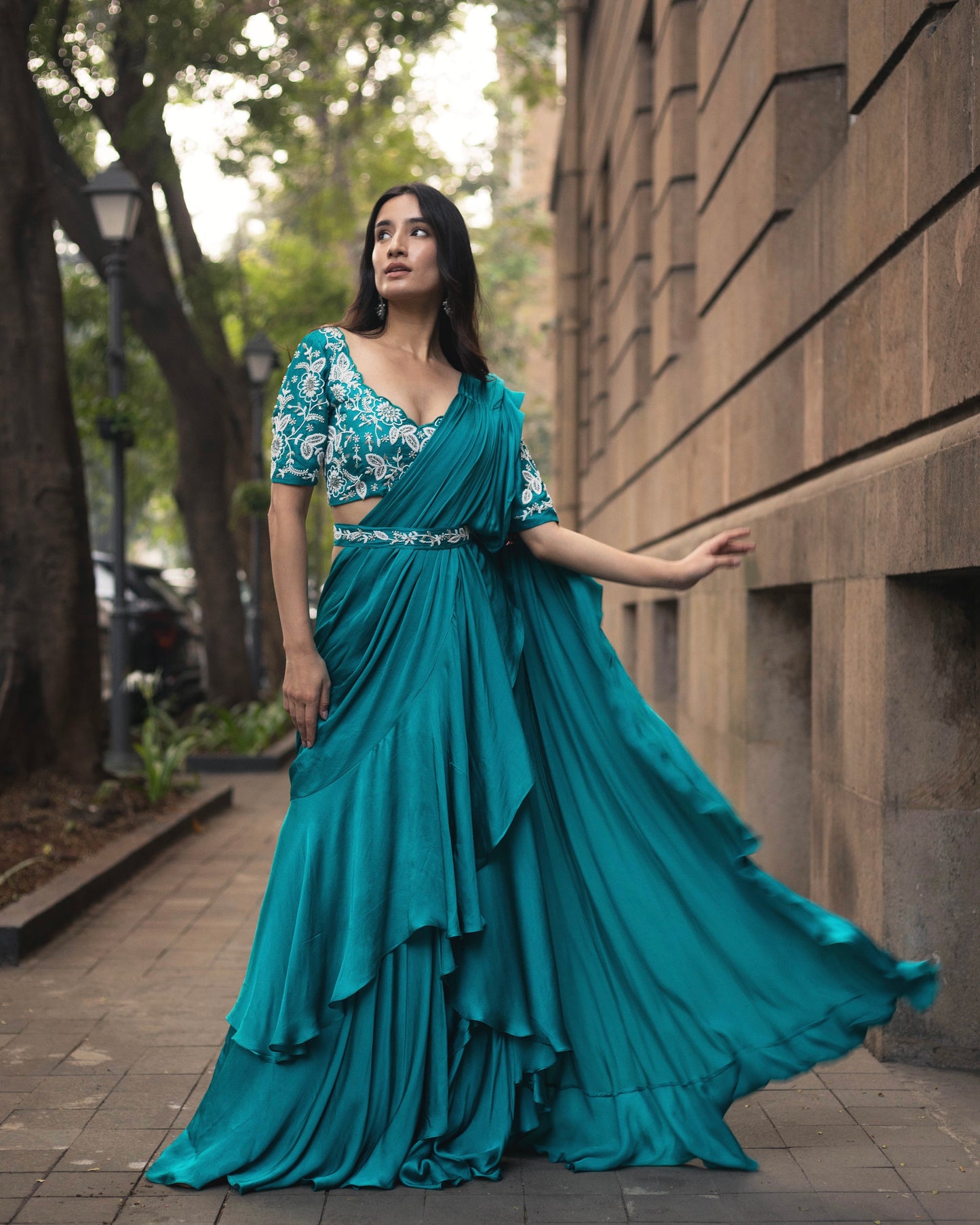 Aprajita Teal Saree