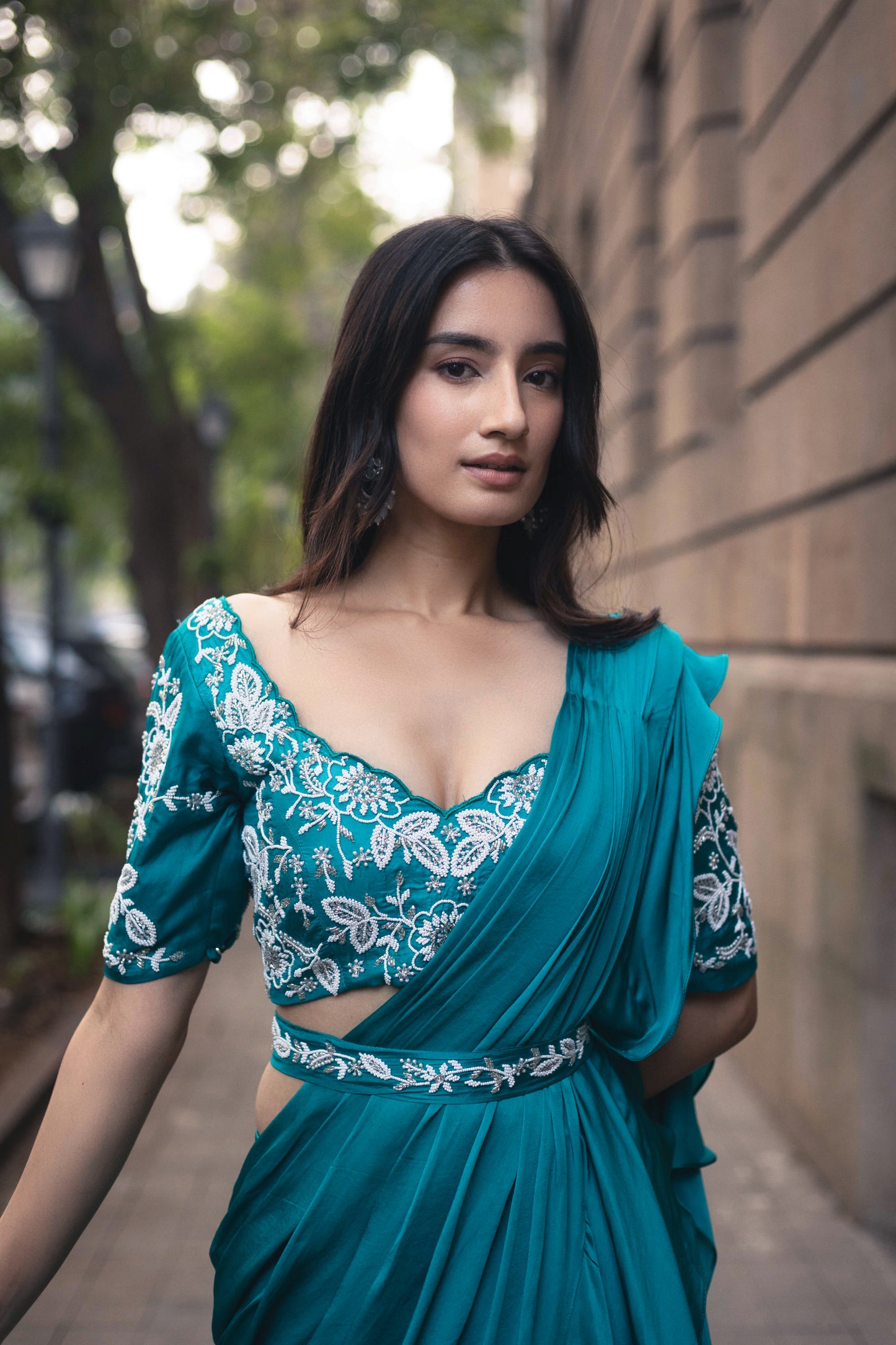 Aprajita Teal Saree