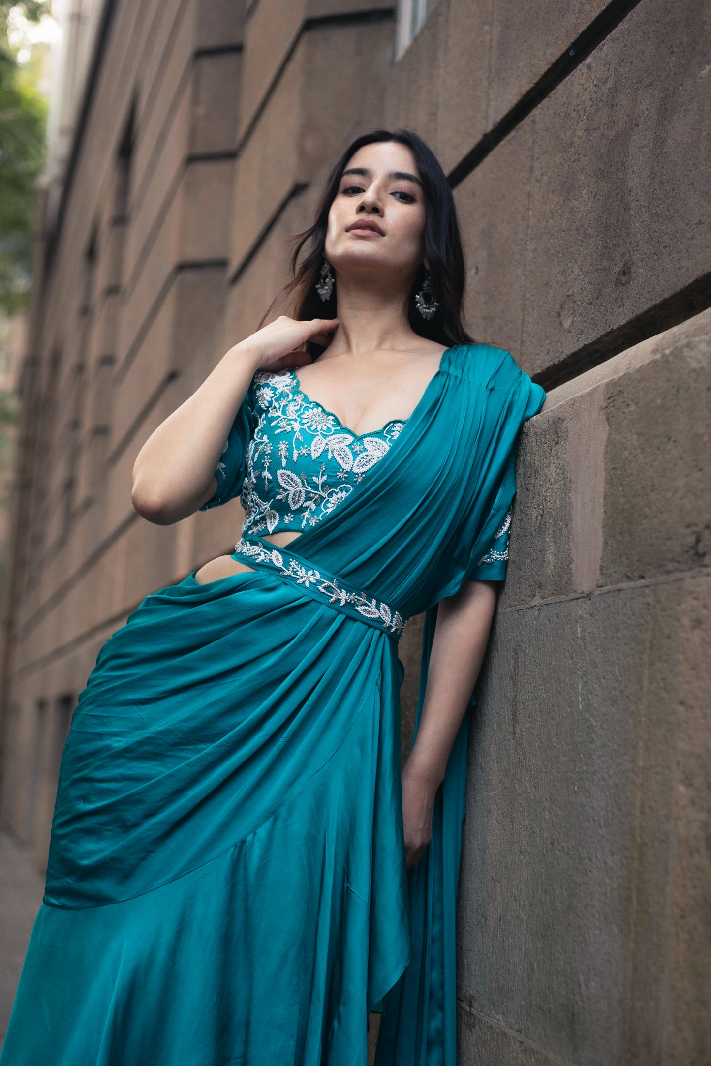 Aprajita Teal Saree