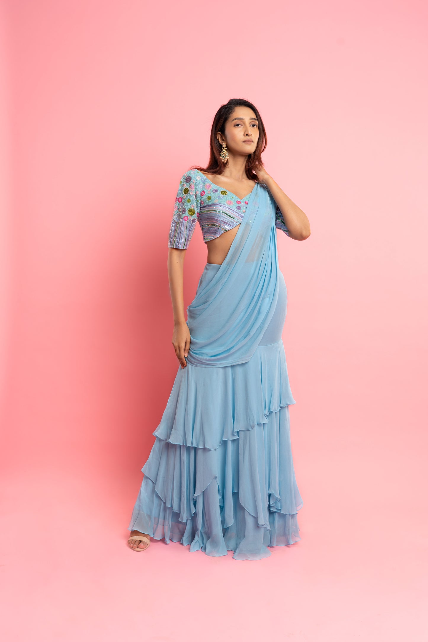 Blue Orchid Saree