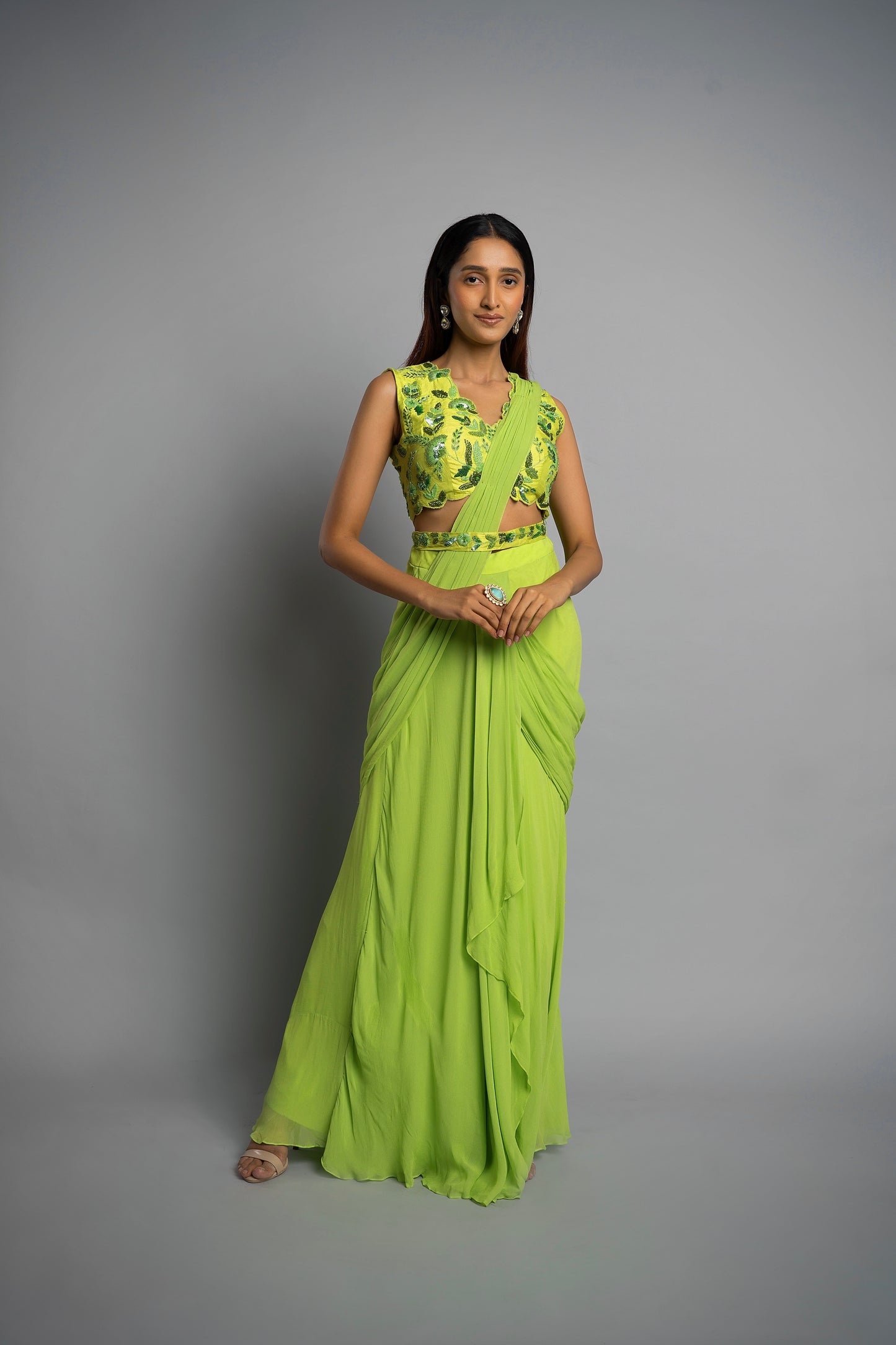 Green Anastasia Saree