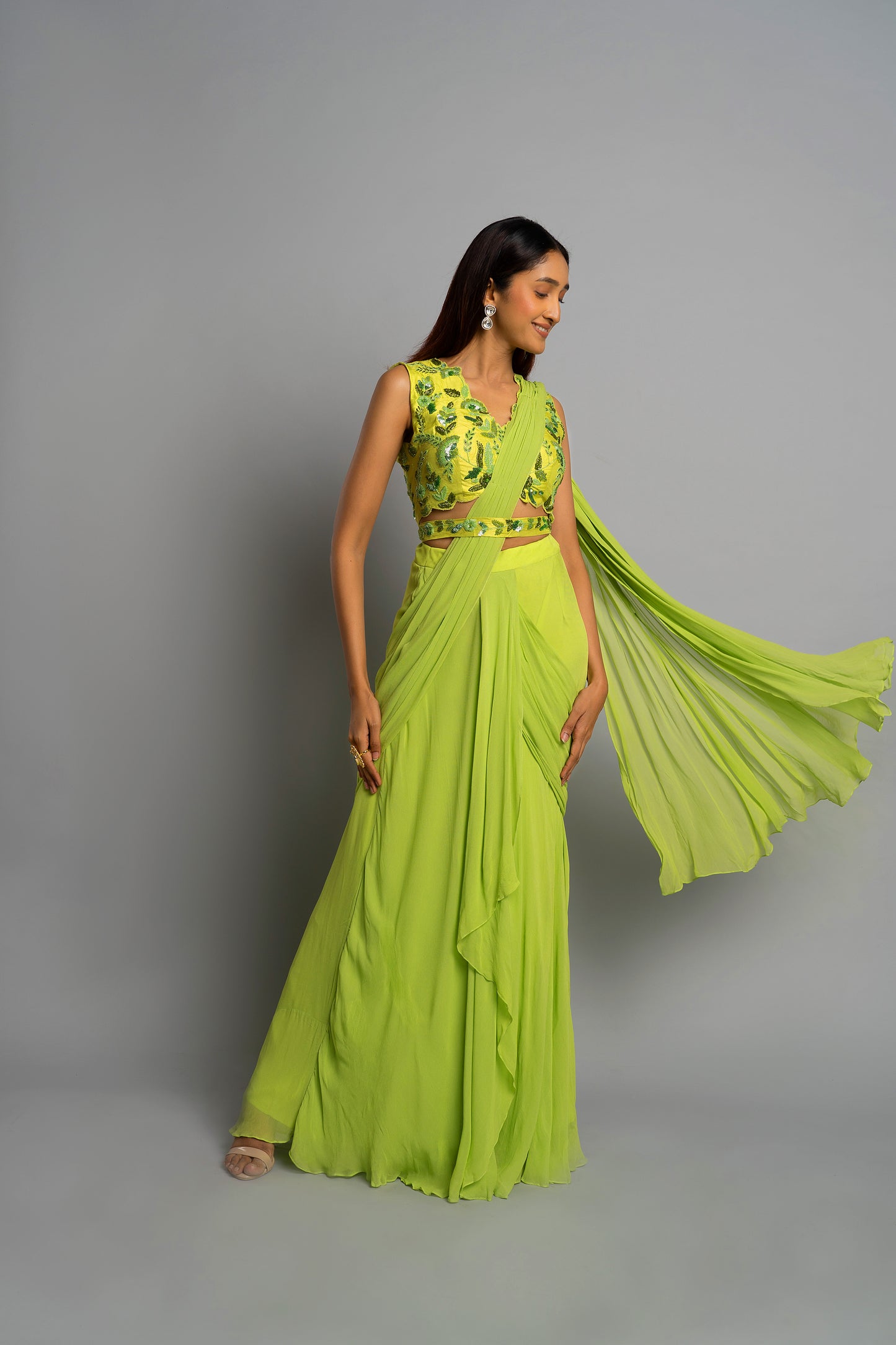 Green Anastasia Saree