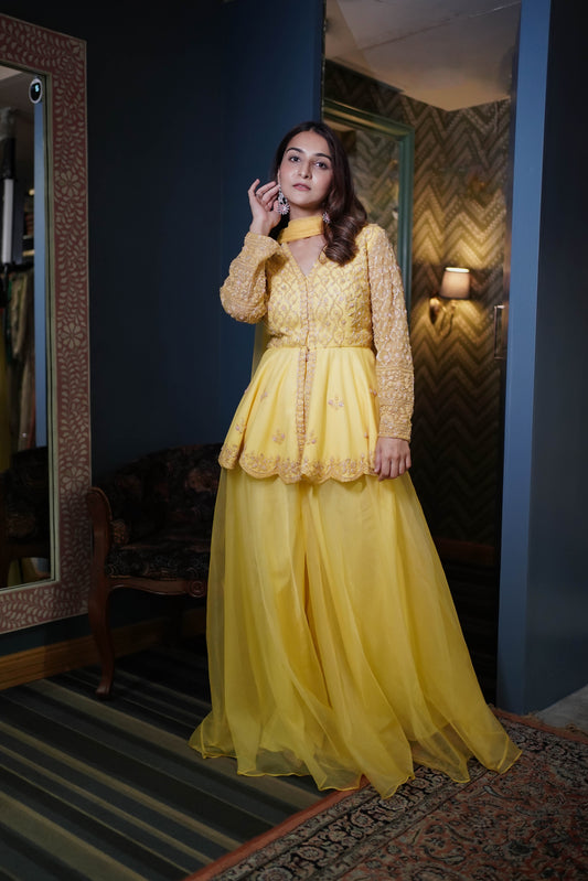 Bloom Peplum Palazzo Suit