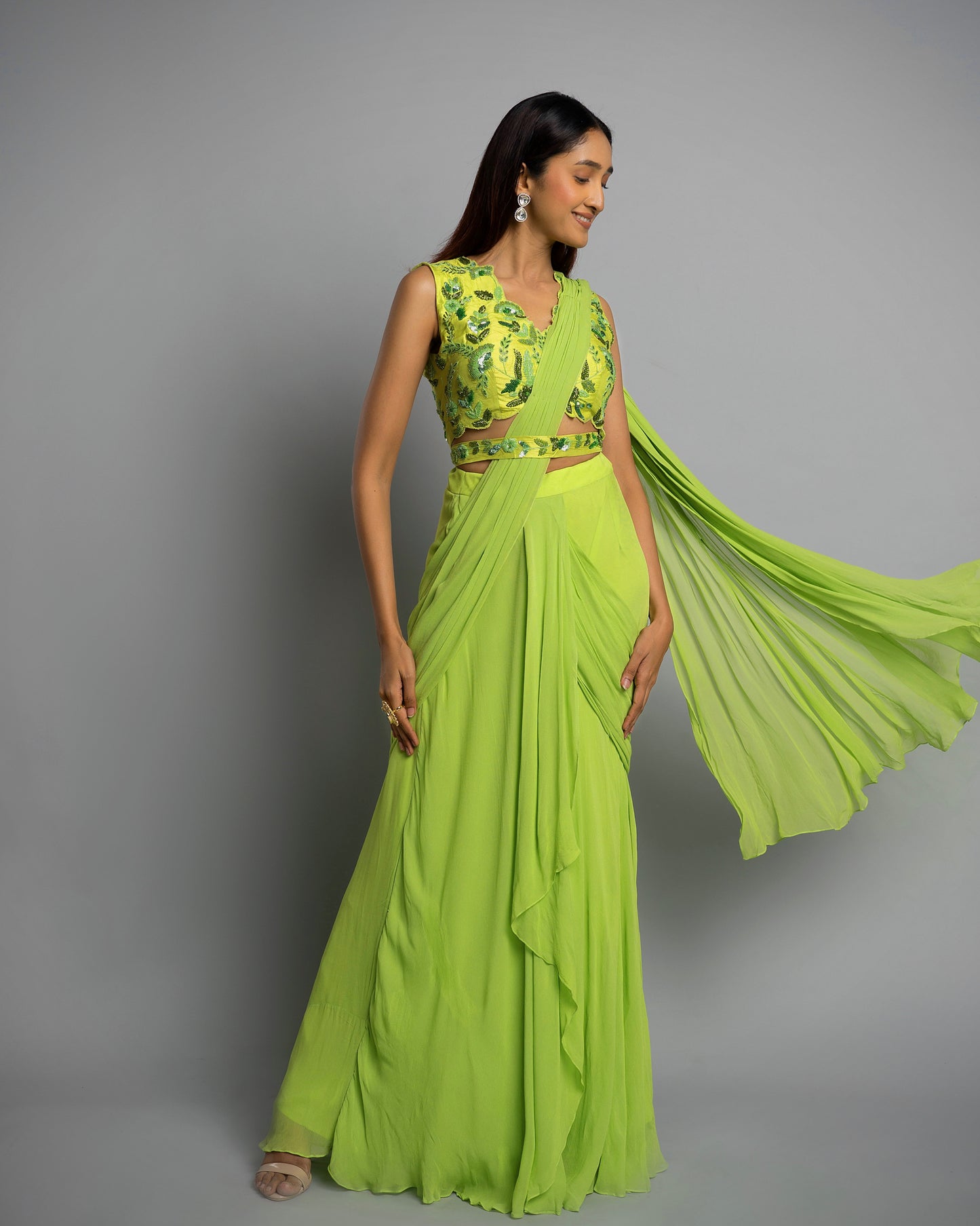 Green Anastasia Saree