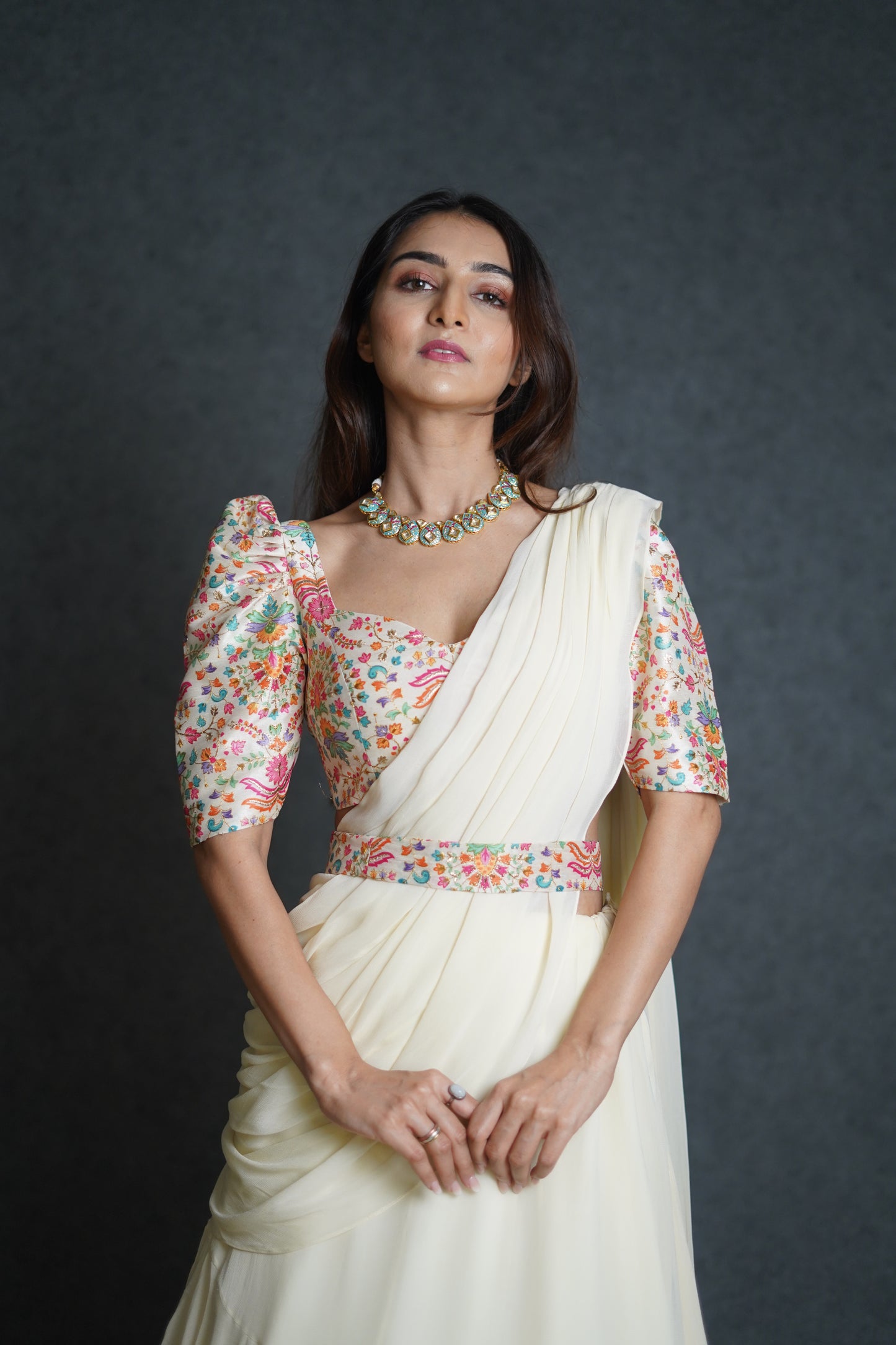 Royal White Lehenga Saree