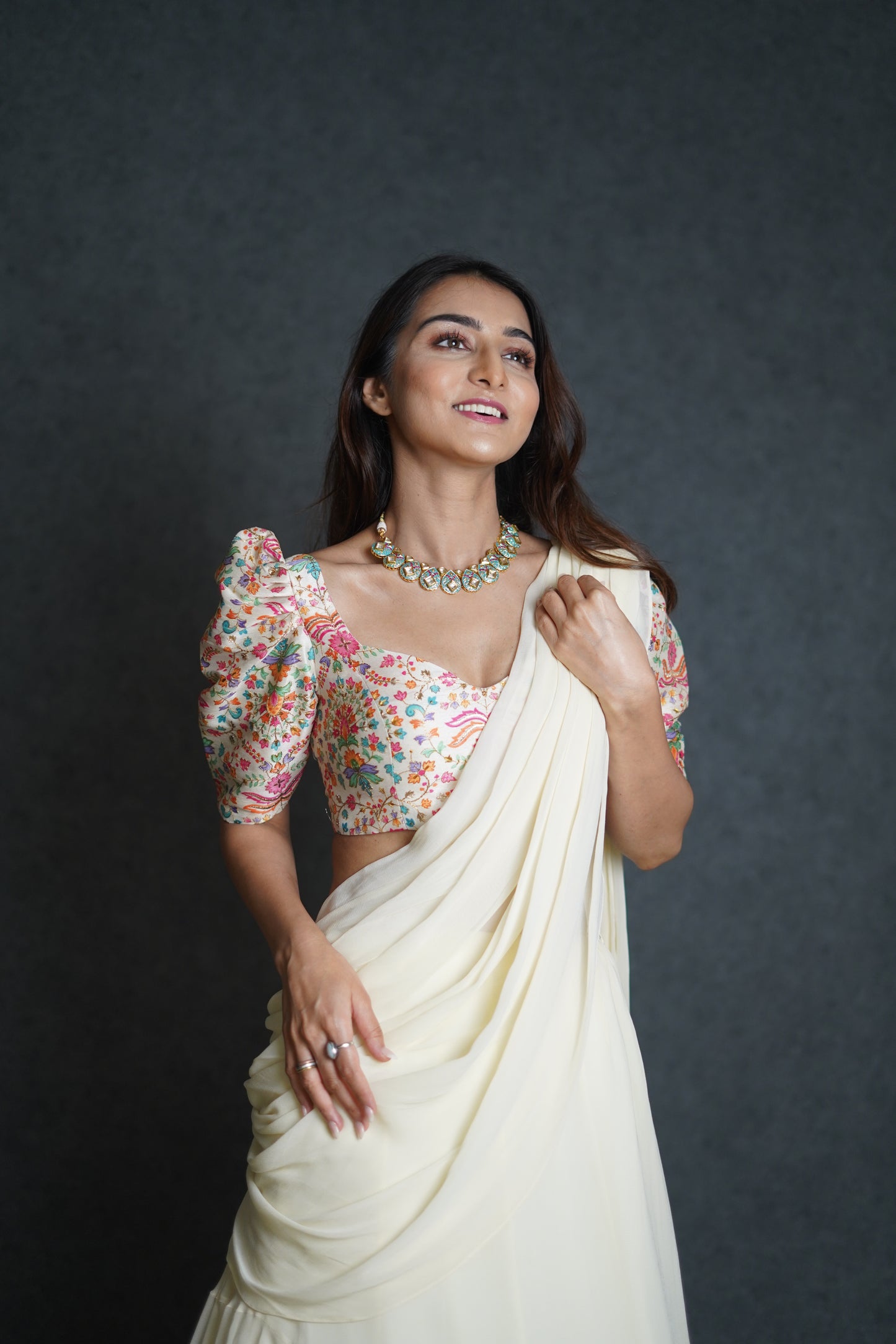 Royal White Lehenga Saree