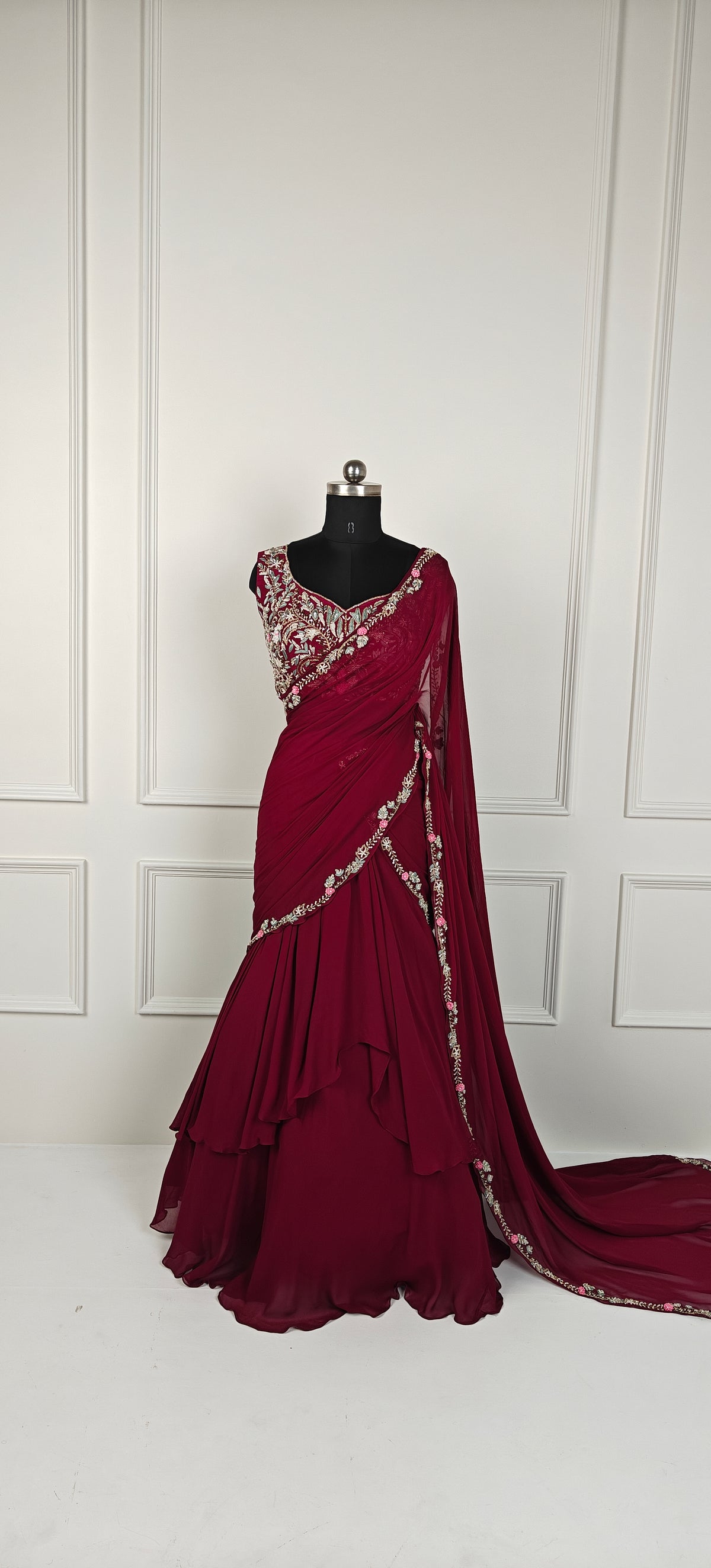 Plum Saree-Lehenga