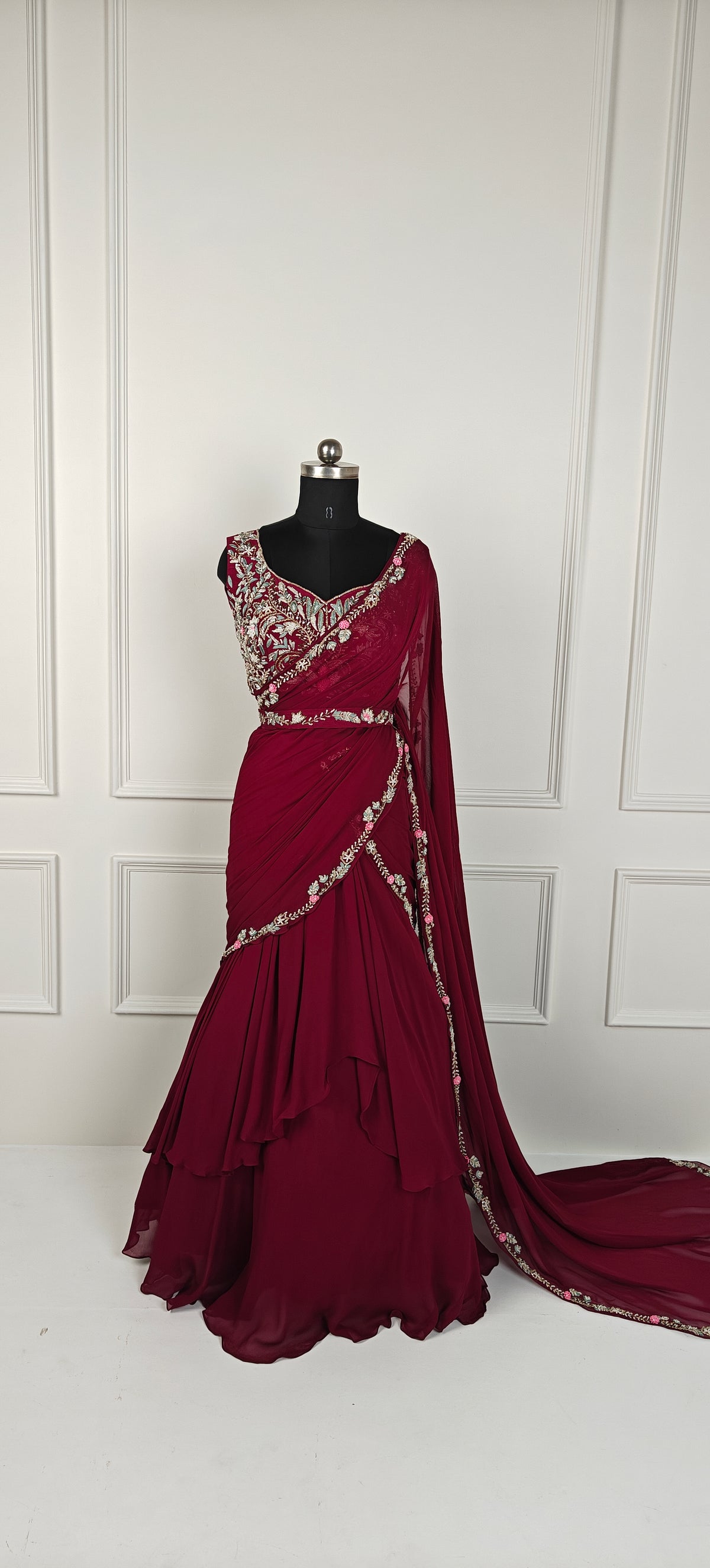 Plum Saree-Lehenga