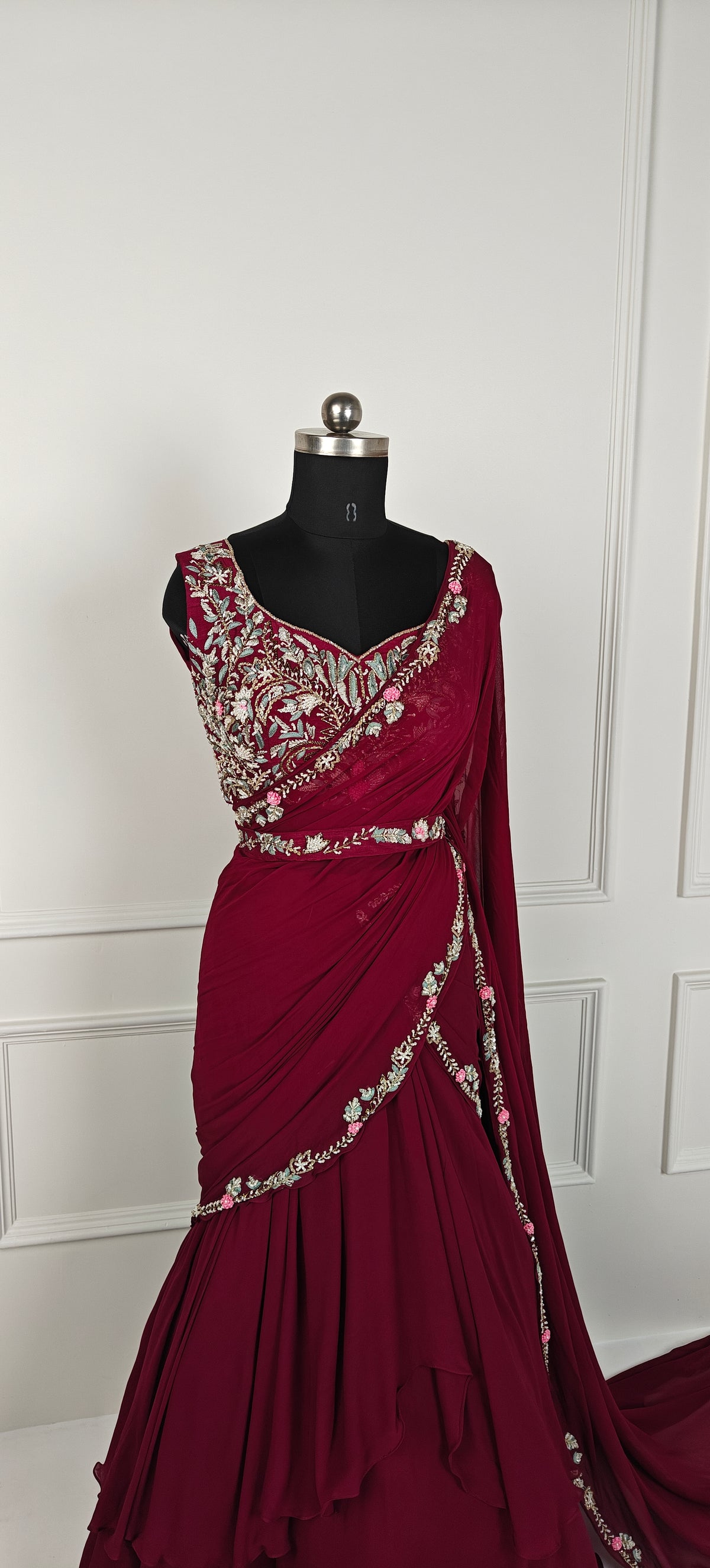 Plum Saree-Lehenga