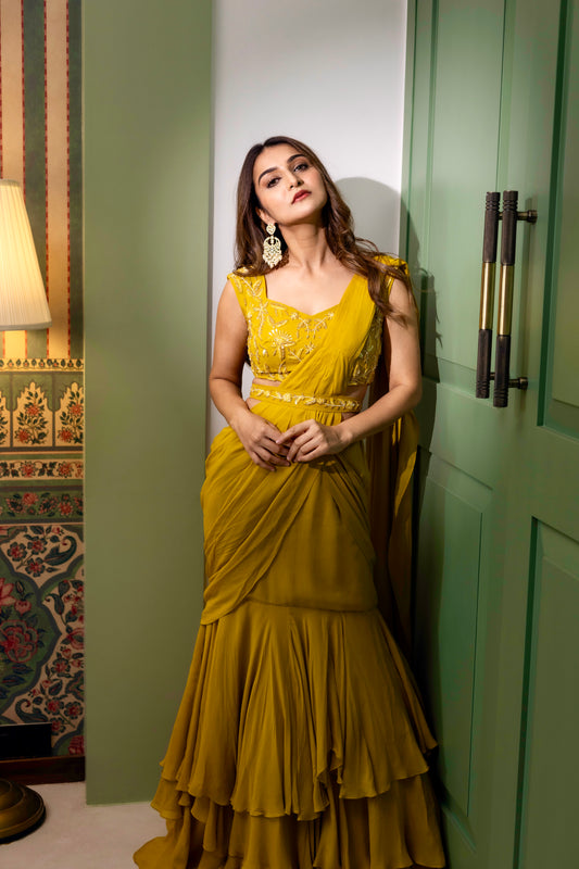 Marigold Saree