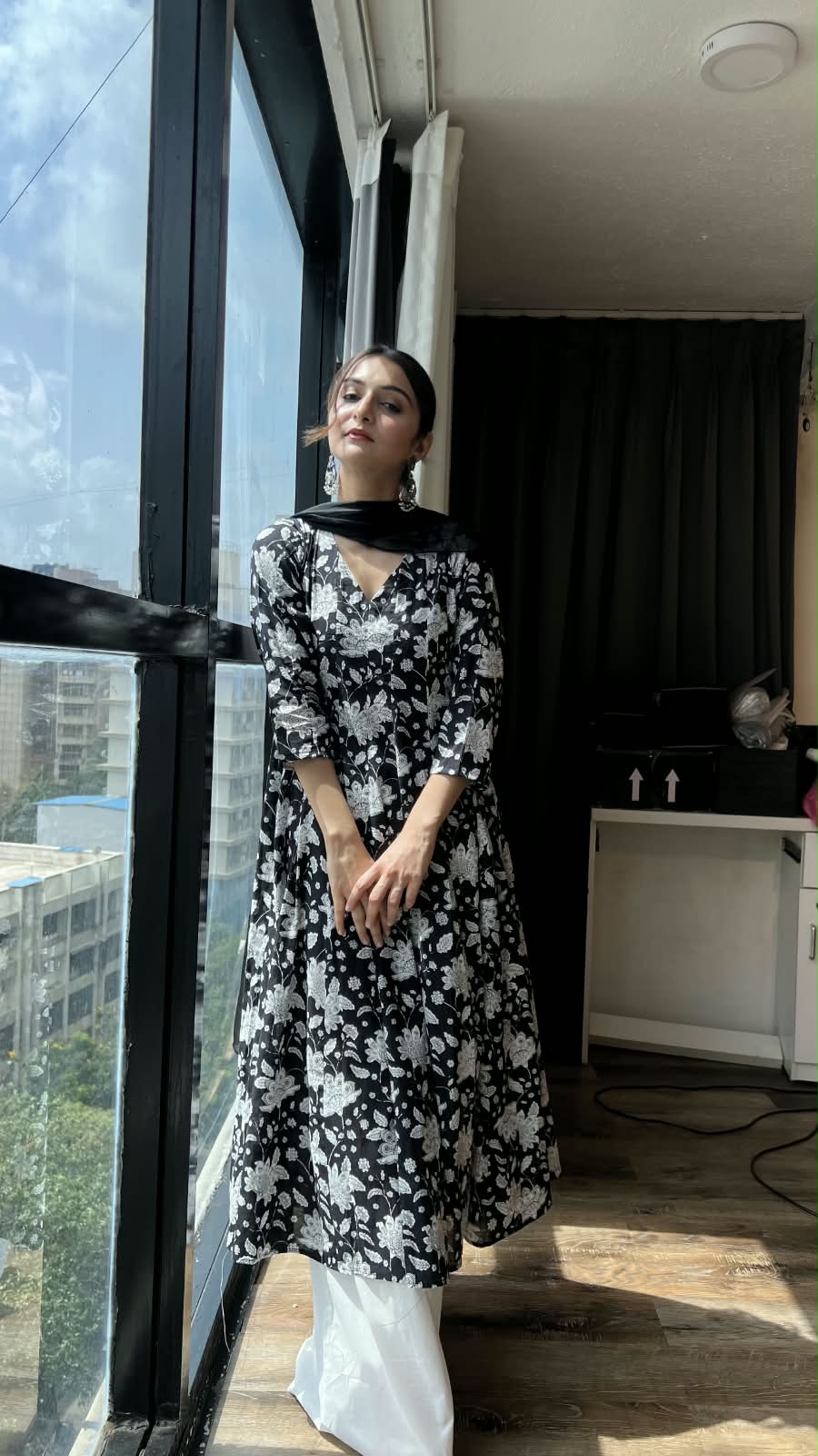Kashida Black Floral Set